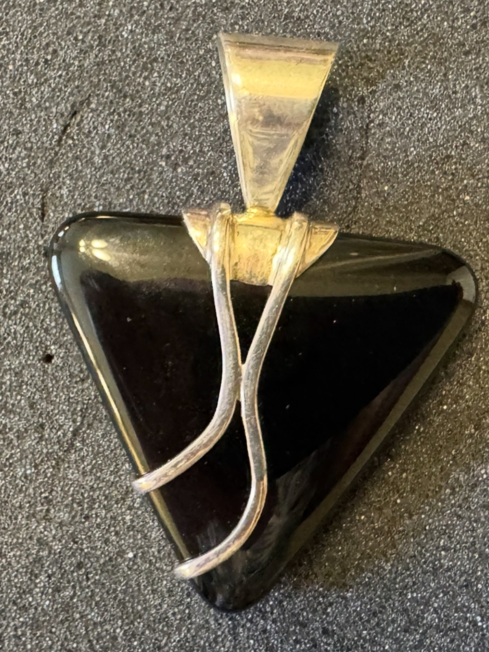JAY KING Pendant  BLACK AGATE with Sterling Silver , NWOT